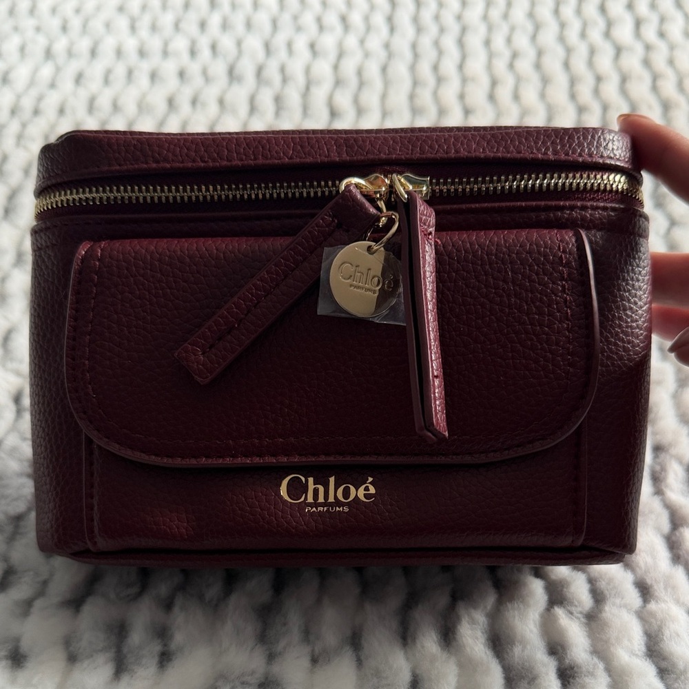 Chloe burgundy makeup/travel pouch